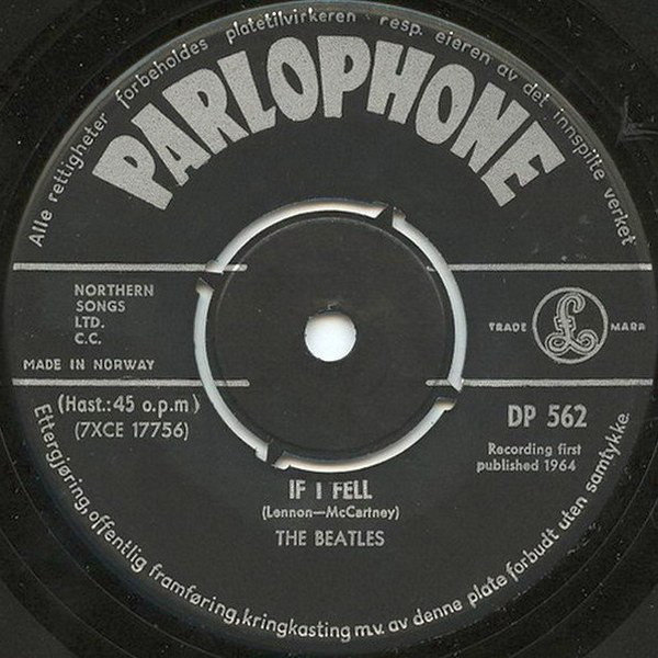 Accords et paroles If I Fell The Beatles