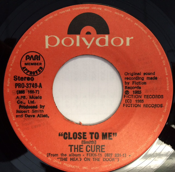Accords et paroles Close To Me The Cure