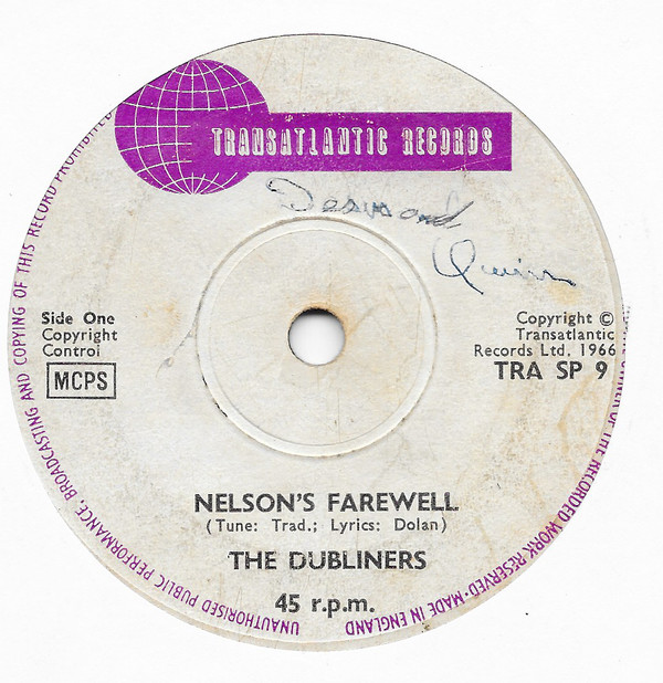 Accords et paroles Nelsons Farewell The Dubliners