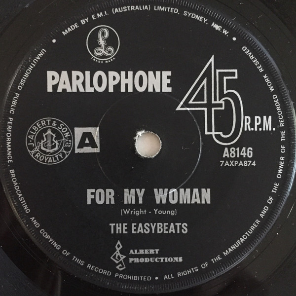 Accords et paroles For My Woman The Easybeats