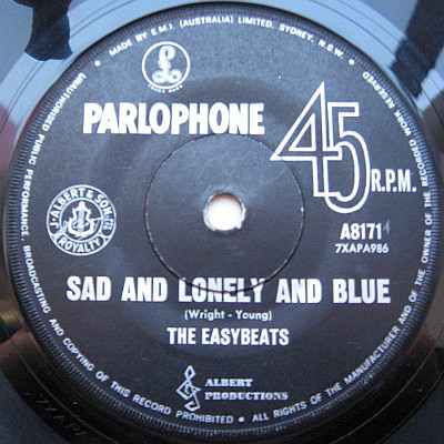 Accords et paroles Sad And Lonely And Blue The Easybeats