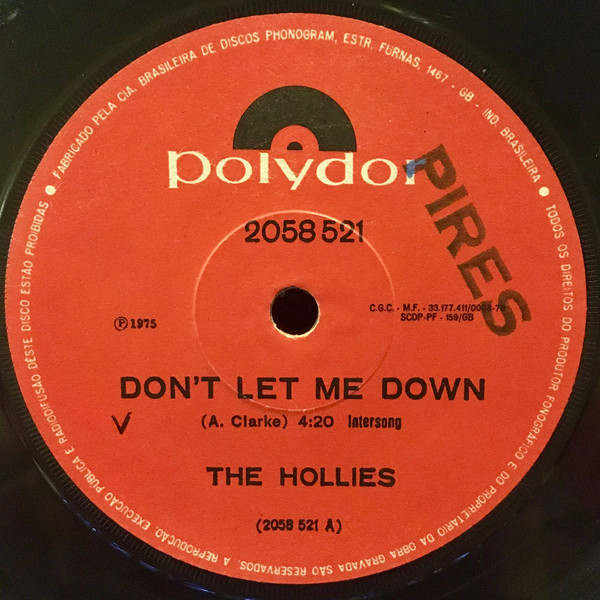 Accords et paroles Don't let me down The Hollies