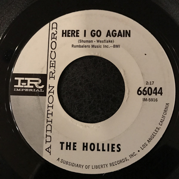 Accords et paroles Here I Go Again The Hollies