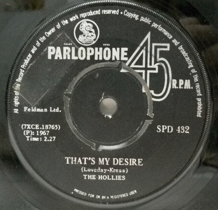 Accords et paroles Thats My Desire The Hollies