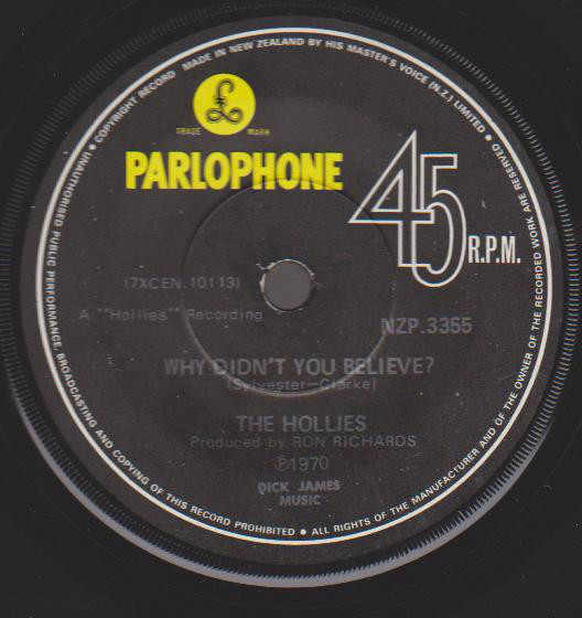Accords et paroles Why Didnt You Believe The Hollies