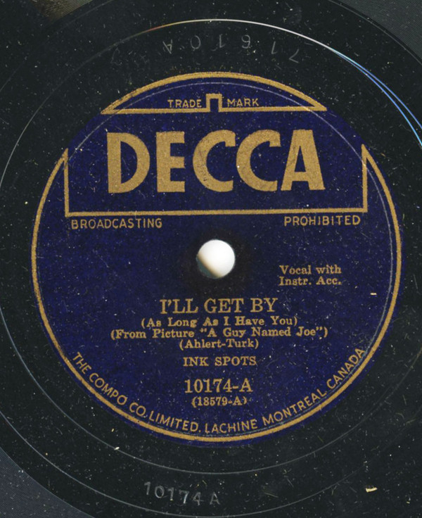 Accords et paroles I'll Get By The Ink Spots
