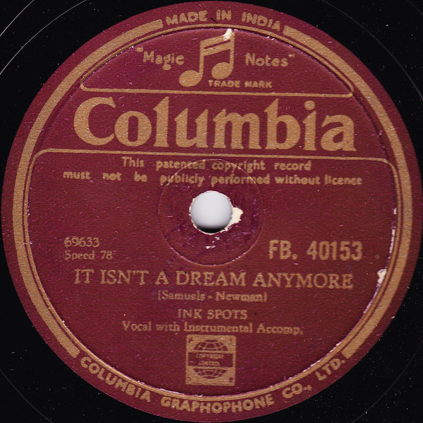 Accords et paroles It Isnt A Dream Anymore The Ink Spots