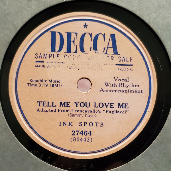 Accords et paroles Tell Me You Love Me The Ink Spots