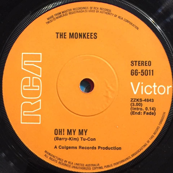 Accords et paroles Oh My My The Monkees