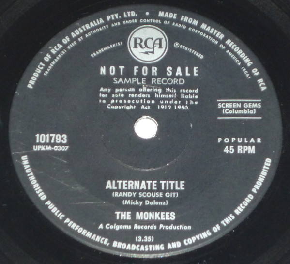 Accords et paroles Randy Scouse Git The Monkees