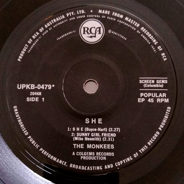 Accords et paroles She The Monkees