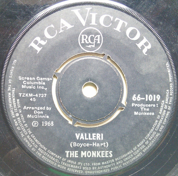 Accords et paroles Valleri The Monkees