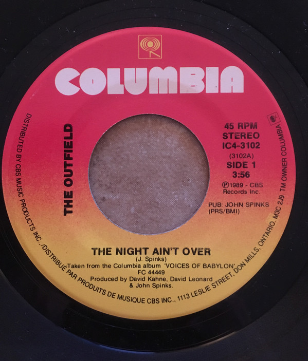 Accords et paroles The Night Aint Over The Outfield
