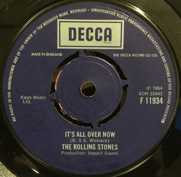 Accords et paroles It's all Over Now The Rolling Stones