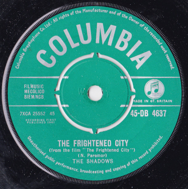 Accords et paroles Frightened City The Shadows