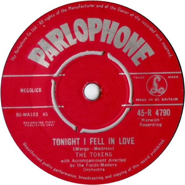 Accords et paroles Tonight I Fell In Love The Tokens