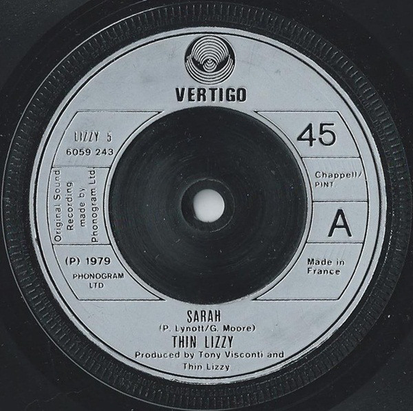 Accords et paroles Sarah Thin Lizzy