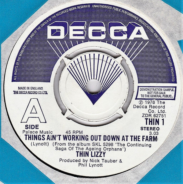 Accords et paroles Things Aint Working Out Down At The Farm Thin Lizzy