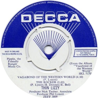 Accords et paroles Vagabond Of The Western World Thin Lizzy