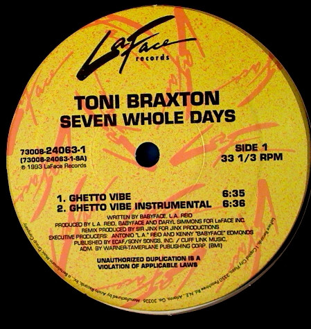 Accords et paroles Seven Whole Days Toni Braxton