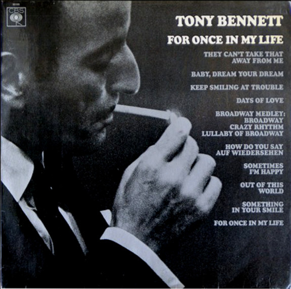 Accords et paroles For Once In My Life Tony Bennett