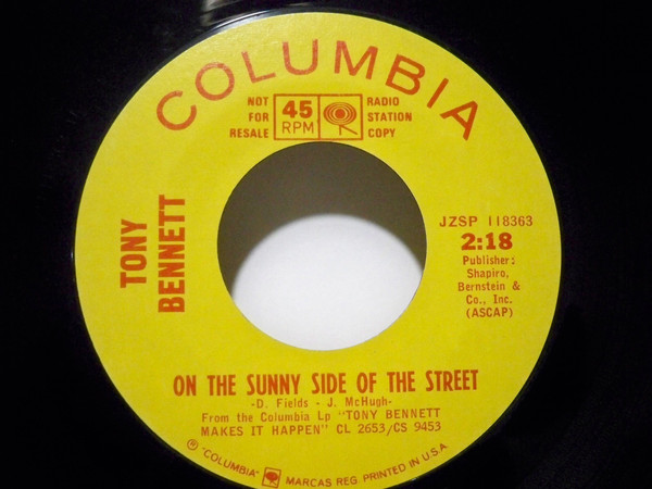 Accords et paroles On The Sunny Side Of The Street Tony Bennett