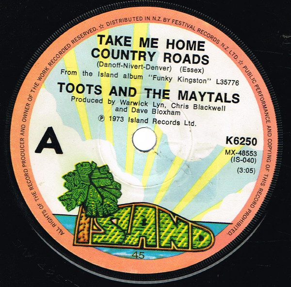 Accords et paroles Country Roads Toots and the Maytals