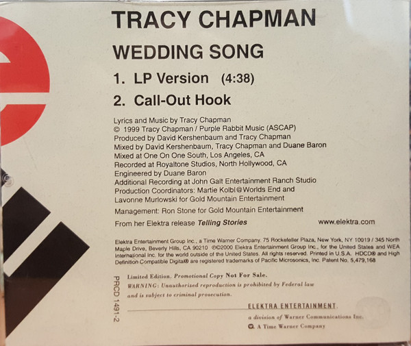 Accords et paroles Wedding Song Tracy Chapman