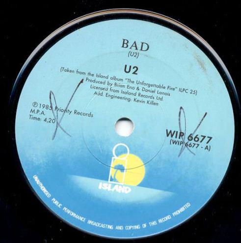 Accords et paroles Bad U2