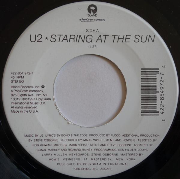 Accords et paroles Staring at the sun U2