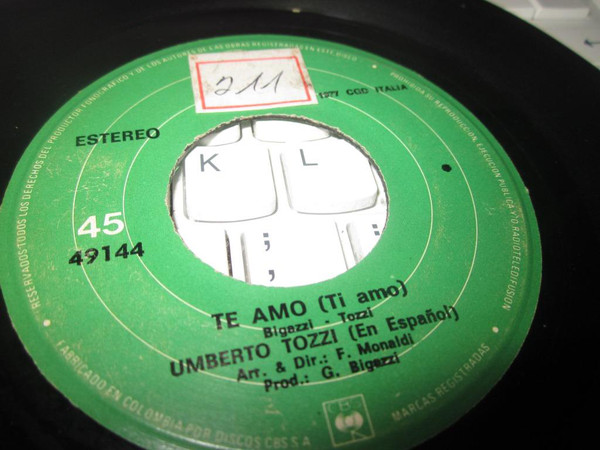Accords et paroles Te Amo Umberto Tozzi