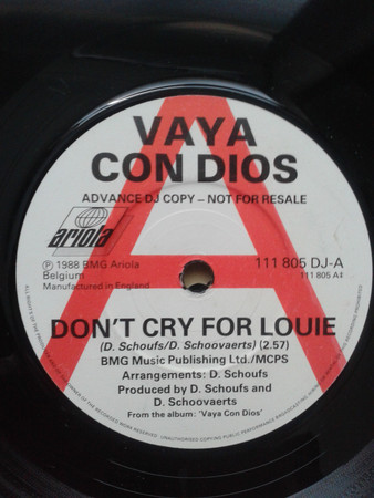 Accords et paroles Don't Cry For Louie Vaya Con Dios