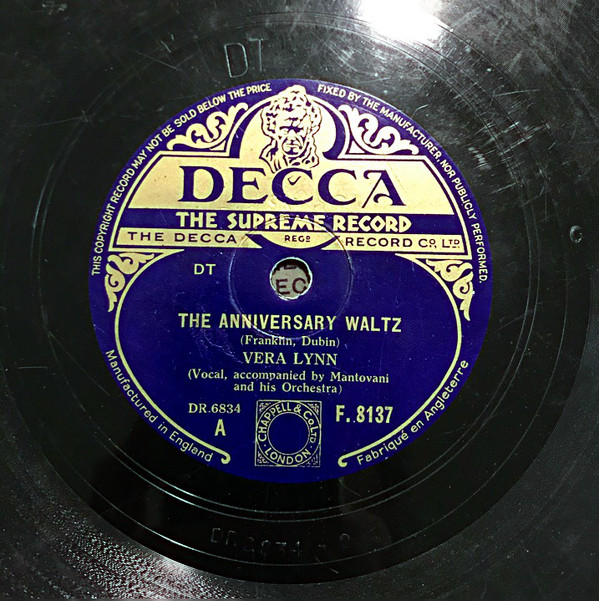 Accords et paroles The Anniversary Waltz Vera Lynn