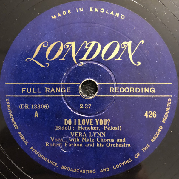 Accords et paroles I Love You Vera Lynn