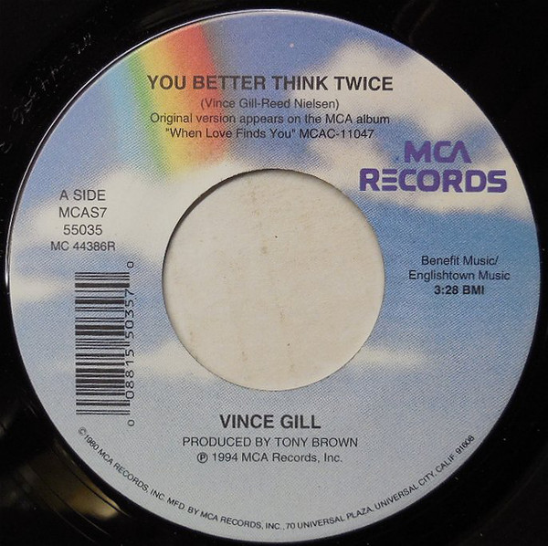 Accords et paroles You Better Think Twice Vince Gill