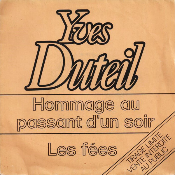 Accords et paroles Hommage au passant d'un soir Yves Duteil