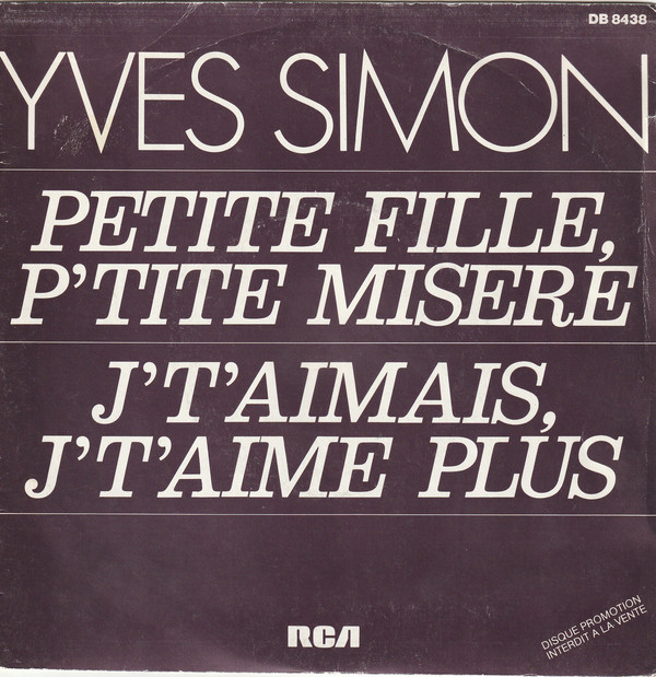 Accords et paroles Petite fille p'tite misère Yves Simon
