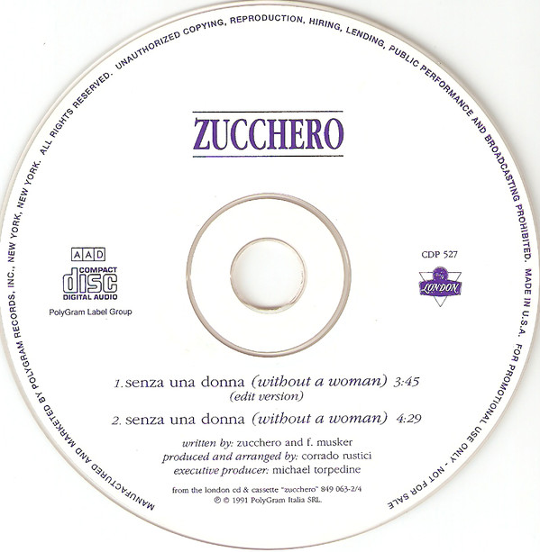 Accords et paroles Senza Una Donna (Without a Woman) Zucchero