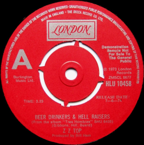 Accords et paroles Beer Drinkers and Hell Raisers ZZ Top