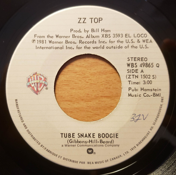 Accords et paroles Tube Snake Boogie ZZ Top